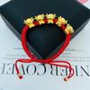 Novo estilo bracelete de aço titânio não desbota com corda vermelha anel duplo banhado a ouro rosa bolsa de dinheiro anel de mão feminino trava este ano da vida presente