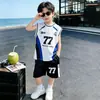 Chaleco Deportivo de Seda Helada de Verano para Niños Traje de Secado Rápido 2026 Nuevo Estilo Conjunto de Dos Piezas sin Mangas para Niños Bebé Verano