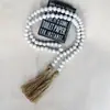 Cuerda de cáñamo para el hogar con borla Decorativa de cuentas de madera Colgante de pared Borla de cuerda de cáñamo Borla hecha a mano Colgantes de pared Decoraciones