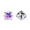 Joia Brinco de Liga de Titânio Jiangtai F136 com Base Redonda Zircônia de Floco de Neve Corpo de Titânio G23 Piercing na Língua Stud para Orelha Stud para Osso da Orelha