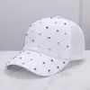 Boné de Baseball Versátil de Renda Floral com Strass para Primavera e Verão para Mulheres, Novo Chapéu Respirável com Design Vazado para Uso Externo, Proteção Solar