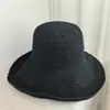 Sombrero de Paja Plegable Hecho a Mano de Ganchillo Estilo Coreano Japonés para Mujer, Sombrero de Pescador Transpirable para Salidas de Verano Protección Solar