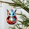 Colgante de árbol de Navidad de Amazon adornos con forma de dragón llavero de dragón real decoración de coche accesorios de decoración de huevo de dragón acrílico