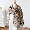Outono Inverno Novo Xale Listrado Floral Boêmio Fio Cardado Masculino Feminino Tassels Quentes Roupa Externa Manto Lenço Cachecol