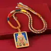 Xizang Thangka Meio Pintado à Mão Ouro Áspero Zikiram Amarelo Deus da Riqueza Raposa Fada Amarelo Deus da Riqueza Buda Pingente Wuye