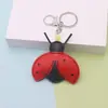 Llavero Divertido y Creativo de Cuero de Insecto Mariquita Lindo Colgante de Bolso Mariquita de Siete Puntos Llavero