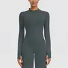 Chaqueta de yoga transpirable de nueva generación transfronteriza con cuello alto, cremallera, ajuste ceñido, chaqueta de moda, top casual para correr al aire libre y deportes