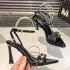 Sandalias de Tacón Alto Ultrasuaves de Alta Gama de Estilo Hada para Exteriores con Decoración de Cinturón de Verano Nuevo 2025 de Estilo Francés para Mujer