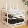 Caja de almacenamiento montada en la pared, estante para router, estante para decodificador de TV montado en la pared sin taladro