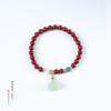 Pulsera de arena dorada púrpura para mujer Pulsera Fu Man Loto artística de lujo ligero de nicho = Colgante de loto buena suerte joyería de cinabrio
