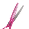 Tijeras de Peluquería Pintadas de Rosa, Tijeras para Cortar el Cabello, Tijeras Planas, Tijeras para Flequillo, Tijeras Entresacadoras, Tijeras de Astas, Tijeras de Espina de Pescado, Tijeras Entresacadoras Sin Costura