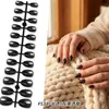 Adesivos de Nail Art de Comércio Exterior Mais Vendidos, Cor Nude Transparente, Cor Sólida, 24 Peças, Tamanhos Variados, Pontas de Nail Art Usáveis, Atacado