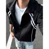 2026 Nueva Chaqueta Holgada Transpirable con Protección Solar, Abrigo de Malla Rayada para Hombre, Estilo Delgado de Verano, Top Súper Elegante y Fresco