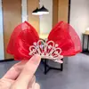 Grampo de cabelo coroa fofo para bebê e crianças, grampo de cabelo laço, nova tiara de malha tridimensional de princesa, acessórios de cabelo para meninas
