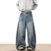 Jeans de trabajo estilo guadaña retro americano para hombres y mujeres, nueva colección otoño 2026, tiro alto, holgados, pierna recta, pierna ancha, pantalones guadaña