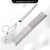 Conjunto de Tesouras para Pet Grooming Aço Inoxidável Tesouras Retas e Curvas Ferramentas para Aparar Pelos de Gato e Cachorro Fabricante Fornecimento Atacadista