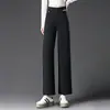 1060 Pantalones Cropped de Tencel Pantalones de Pierna Ancha Ajustados Teñidos Pantalones Vaqueros Blancos Versátiles Pantalones para Mujer de Mediana Edad
