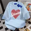 Camiseta de Manga Corta de Algodón Puro de Peso Pesado, Estilo Perezoso Personalizado para Hombres y Mujeres, Verano, Corte Holgado, Adelgazante, Versátil, Cuello Redondo, Top para Estudiantes, Estilo Ins