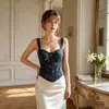 Shapewear francês jacquard retrô estilo corte, controle de barriga, afina a cintura, zíper nas costas, sem alças, espartilho de barbatanas de peixe de alta qualidade, peça de uso externo pura