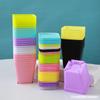 Macetas Cuadradas Pequeñas de Jardinería, Macetas Pequeñas de Flores de Siete Colores, Macetas para Suculentas, Macetas Cuadradas Pequeñas de Plástico Negro, Macetas para Plántulas con Bandejas