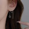 Brincos ocos personalizados de venda quente transfronteiriça moda retrô feminina simples vento frio linha de orelha rosto magro brincos elegantes para mulheres