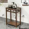 Mesa de Chá para Uso Doméstico, Mesa de Chá Pequena, Aparador, Bar de Chá em Madeira Maciça, Mesa de Chá com Chaleira Integrada e Suporte para Balde de Água