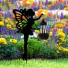 Piso de gramado à prova d'água doméstico ao ar livre transfronteiriço Ferro forjado Gato Animal Forma Pátio Jardim Decoração Luz Solar