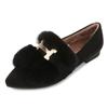 Zapatos de Piel para Mujer para Otoño e Invierno 2023, Zapatos Planos sin Cordones de Punta Afilada con Forro de Piel de Conejo de Felpa