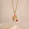Novo Colar Sino Flor de Aço Inoxidável Estilo Coreano Ins da Yunyao para Mulheres, Fashion e Tendência com Toque de Luxo e Pingente de Cobre Exquisito