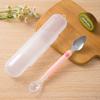 Cuchara de Silicona para Bebé Artefacto para Puré de Frutas Cuchara Complementaria para Alimentos de Bebé Cuchara Rascadora de Puré de Doble Cabeza para Bebé Cuchara para Dragado de Acero Inoxidable 304