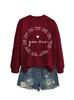 Sudadera de Amazon para Mujer con Estampado de Letras Casual para Otoño e Invierno, Cuello Redondo, Manga Larga, Muy Resistente y Sorprendente