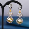 Tina 2021 oro incrustado circón Joker lujo elegante temperamento fino S925 plata aretes mujer gotas de agua