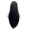 Amazon Export Export Peruca Lace Frontal 13x4 Cabelo Longo Liso Preto Natural Seda de Alta Temperatura Linha do Cabelo Natural