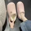 Pantuflas de algodón para pareja de invierno para mujer, con talón cubierto, impermeables, para uso en interiores en casa, zapatos cálidos posparto, antideslizantes, de suela gruesa, pantuflas de felpa para hombre