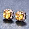 Pinduoduo transfronterizo SHEIN aretes cuadrados con incrustaciones de diamantes aretes para mujer atmósfera simple moda al por mayor generación