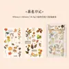 Pacote de Adesivos de Transferência Série Momo Flower Forest - Etiquetas Artísticas Estilo Floresta, Adesivos Impermeáveis para Decoração de Diário