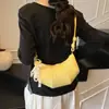 2026 Versión Coreana Nuevo Estilo Piel Suave de PU Color Sólido Bolso Croissant Nicho de Moda Tendencia Personalizada Hombro Único Cruzado Bolso Dumpling