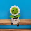 Plantas en maceta florales tejidas a mano, flores artificiales de lana terminadas, girasoles tejidos a mano, ramos tejidos, tridimensionales y permanentes