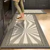 Felpudo de cocina de lujo retro, felpudo de tierra de diatomeas estilo europeo absorbente de agua y aceite, tira larga especializada, felpudo resistente a la suciedad y lavable
