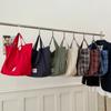 Bolsa de Ombro Leve Simples para o Dia a Dia em Nylon Estilo Japonês Bolsa Tote de Lona Grande Capacidade Design de Nicho