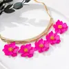 Collar Choker Exagerado de Plumeria Pintado a Spray Tridimensional de Moda Transfronteriza para Mujer, Accesorio Diario