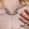 Exquisita y Elegante Cadena para Clavícula con Alas de Mariposa y Borla de Estrella, Nueva Personalidad, Moda Elegante, Celebridad de Internet, Cadena para Clavícula Hot
