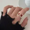 Anillo de Plata de Ley 925 Simple Dulce Fresco Flor Otoño Invierno Nuevo Anillo para Mujer ins Sensación de Alta Gama Anillo de Junta Abierta Ajustable
