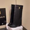 Botas Altas de Mujer con Hebilla Metálica Estilo Europeo y Americano, Novedad Otoño 2026 Botas de Montar Ajustadas hasta la Rodilla