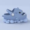 Pantuflas de Verano para Niñas, Tiburón Lindo de Dibujos Animados, Forma Estéreo 3D, Hogar Interior, Bebé Antideslizante