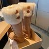 Botas de nieve de piel de suela gruesa para mujer con forro polar engrosado 2023 nuevo estilo europeo Velcro cálidas zapatos acolchados de algodón del noreste