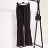 Nuevos Pantalones Largos Casuales de Punto Acampanados Adelgazantes de Cintura Alta para Mujer Otoño/Invierno 2026, Corte Holgado, Caída, Ajuste Delgado, Largo hasta el Suelo