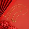 Cadena para Clavícula de Oro Arena Vietnamita Retro Diseño Simple Collar del Zodiaco Serpiente Estilo Lujo Ligero para Mujer Joyería Versátil Transfronteriza