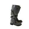 Botas de Motocicleta con Hebilla de Cinturón para Mujer Verano 2026, Botas de Media Caña Redondas Apiladas de Invierno, Botas Elegantes para Mujer