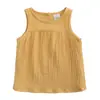 Ropa para Niños Estilo Coreano Niñas Camiseta sin Mangas de Color Sólido Camiseta de Verano para Niños Chaleco Delgado de Algodón